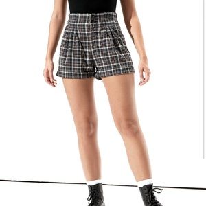 AE plaid mom shorts